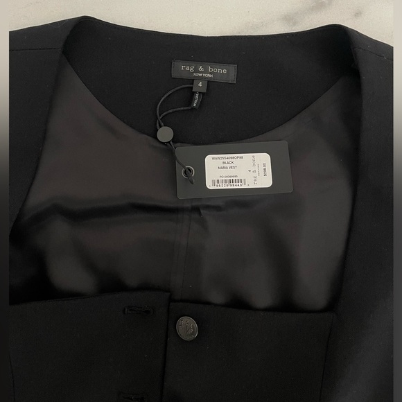 Rag & Bone Black Vest Women's size 4 - Picture 7 of 10